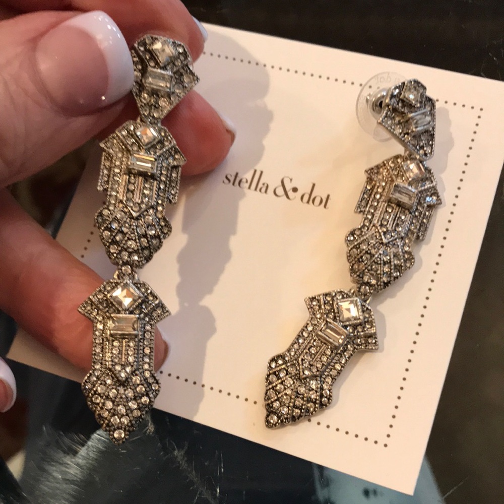 Stella & Dot Casablanca Art Deco 3 in one earrings